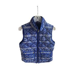J.Crew Black Label Blue Nordic Vest White Winter Detail Size Small Preppy